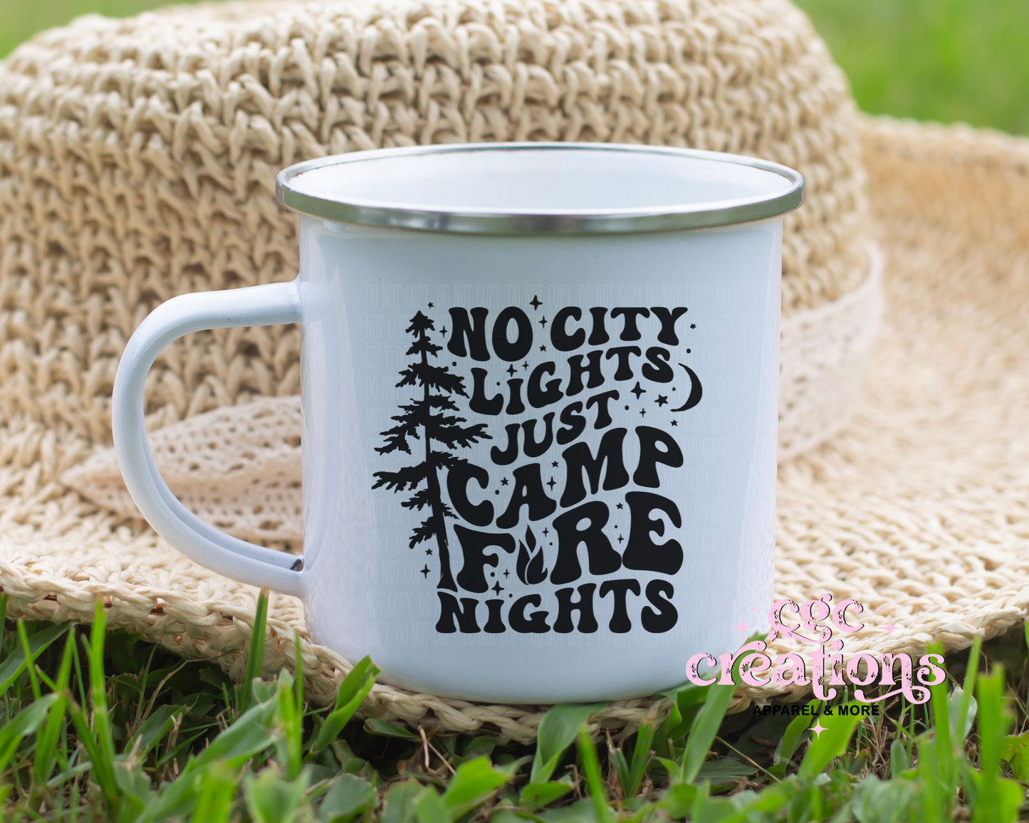 No City Lights Just Campfire Nights Enamel Mug