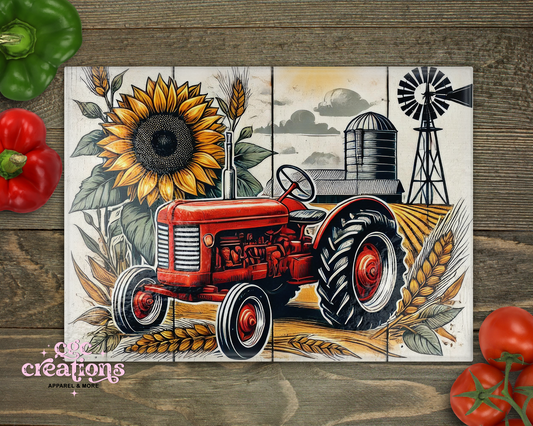 Tractor Glass Cutting Board