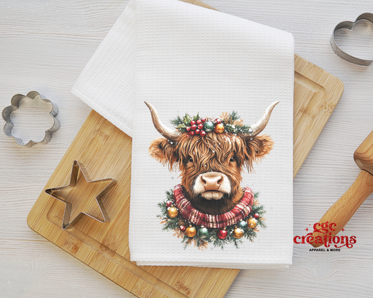 Christmas Cow Tea Towel