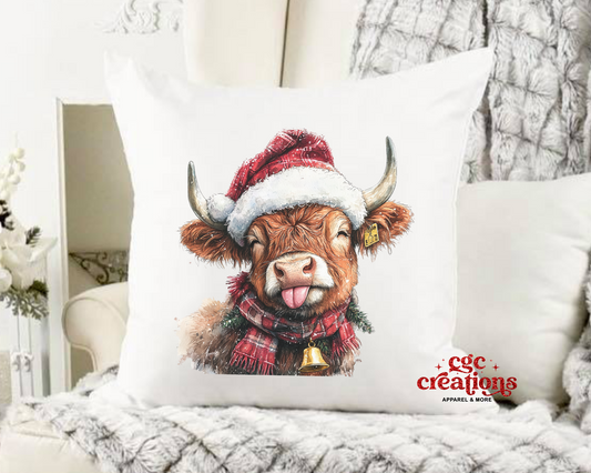 Christmas #2 Cow Pillow