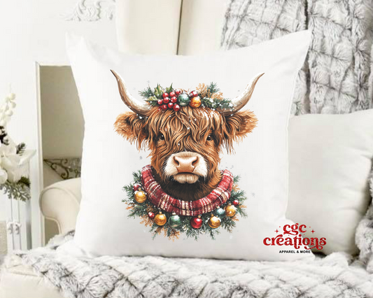 Christmas Cow Pillow
