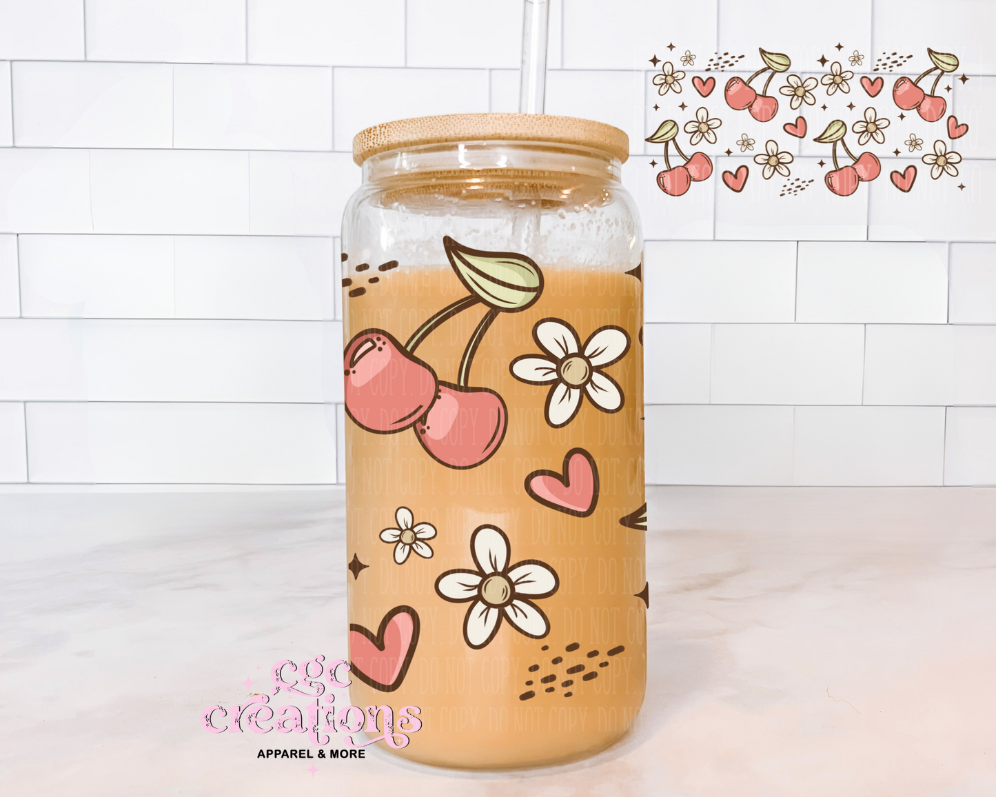 Feeling Sweet 16oz Glass Cup With Lid