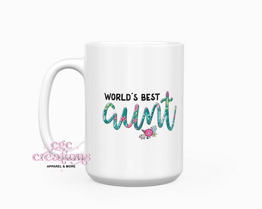 World's Best Aunt (font matters) 15oz Ceramic Coffee Mug