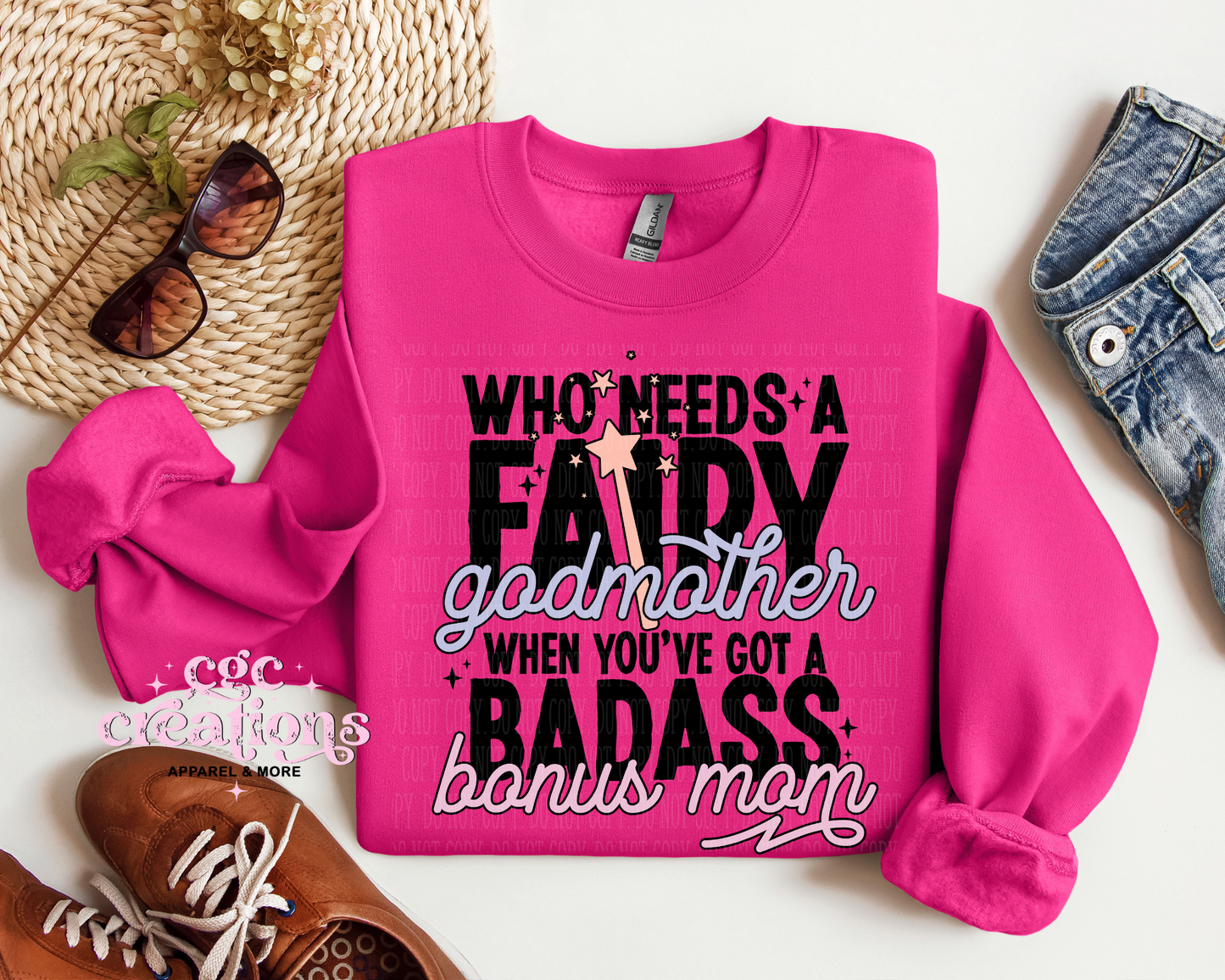 Who Needs A Fairy Godmother When You've A Badass Bonus Mom Crewneck Sweatshirt