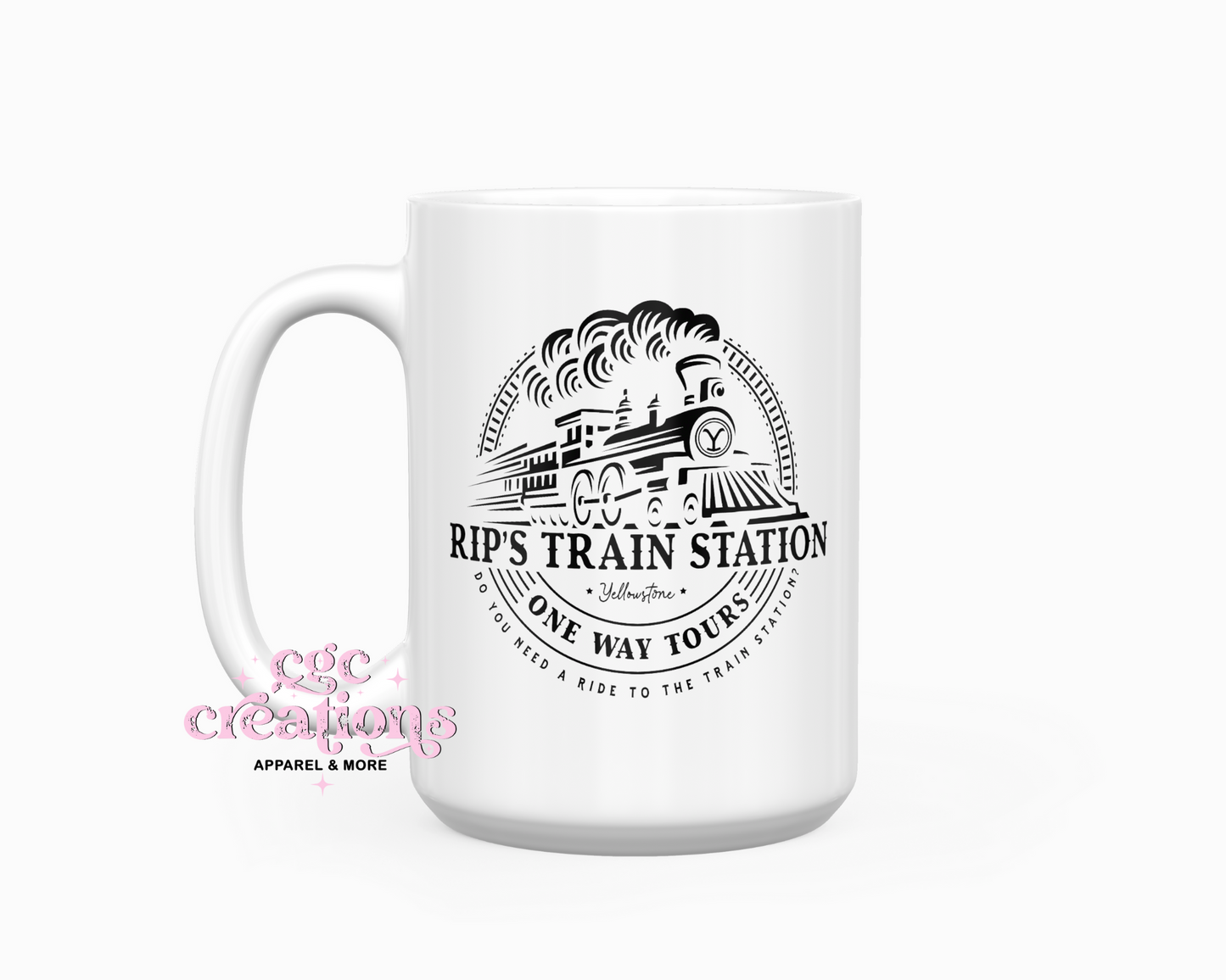 Train Station One Way Tours 15oz Ceramic Coffee Mug