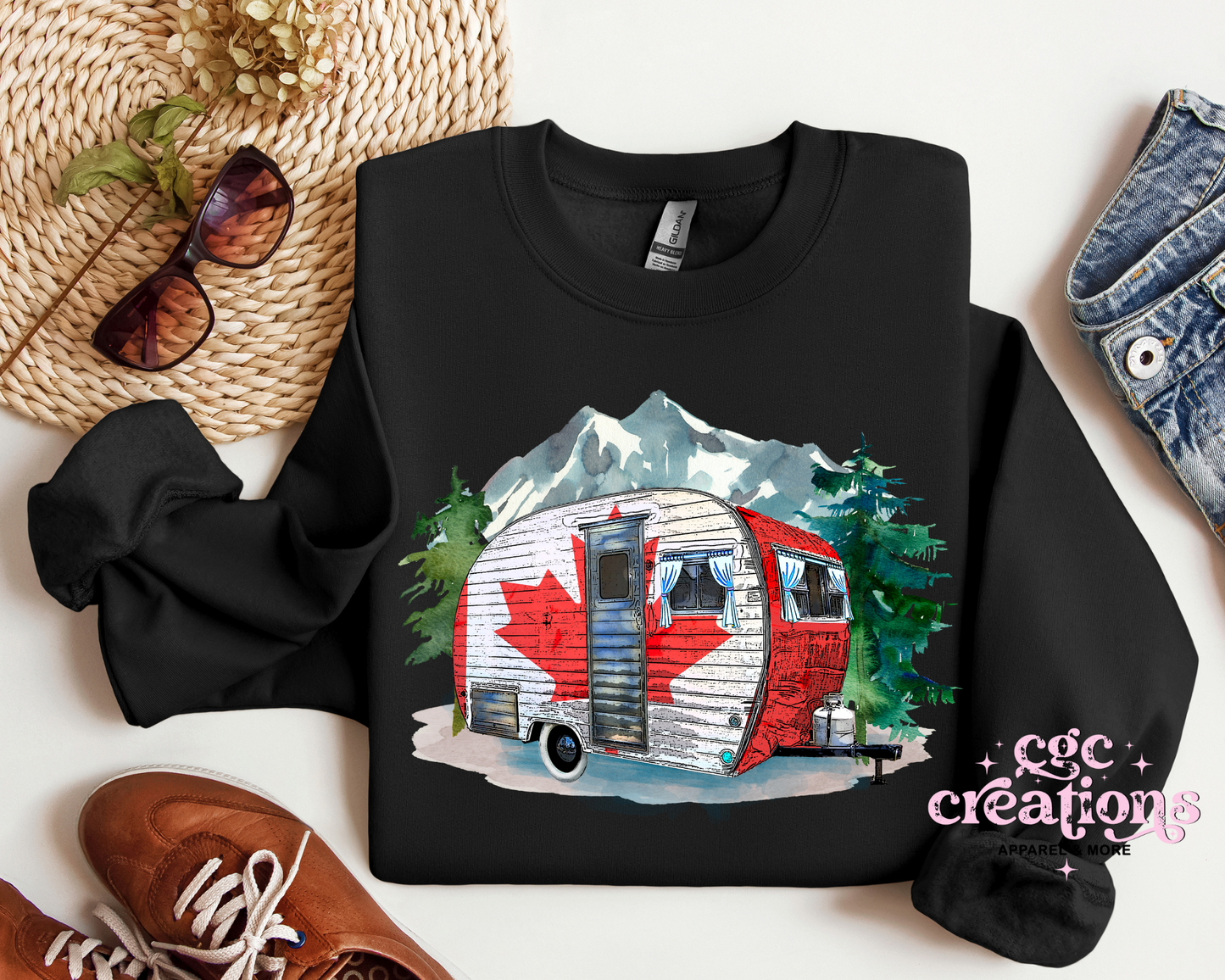 Canada Travel Trailer Crewneck Sweatshirt