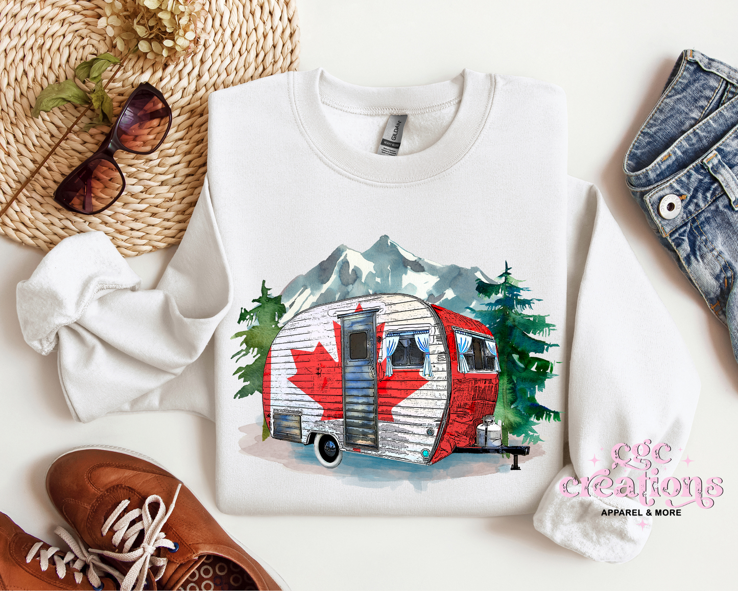 Canada Travel Trailer Crewneck Sweatshirt