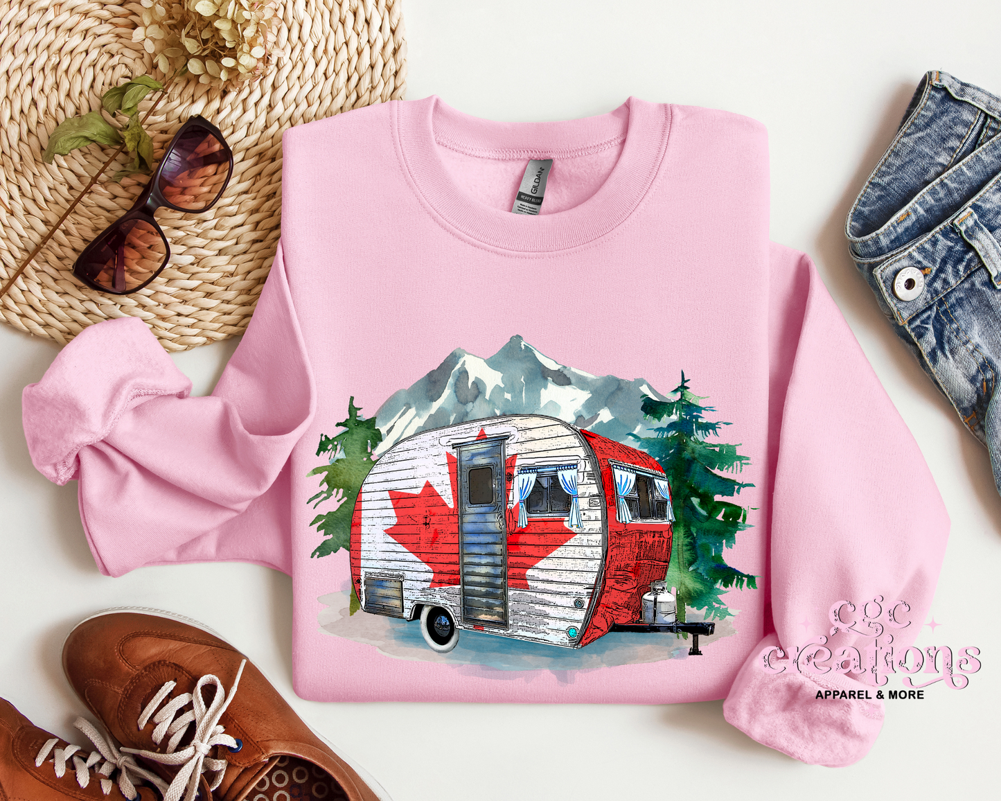 Canada Travel Trailer Crewneck Sweatshirt