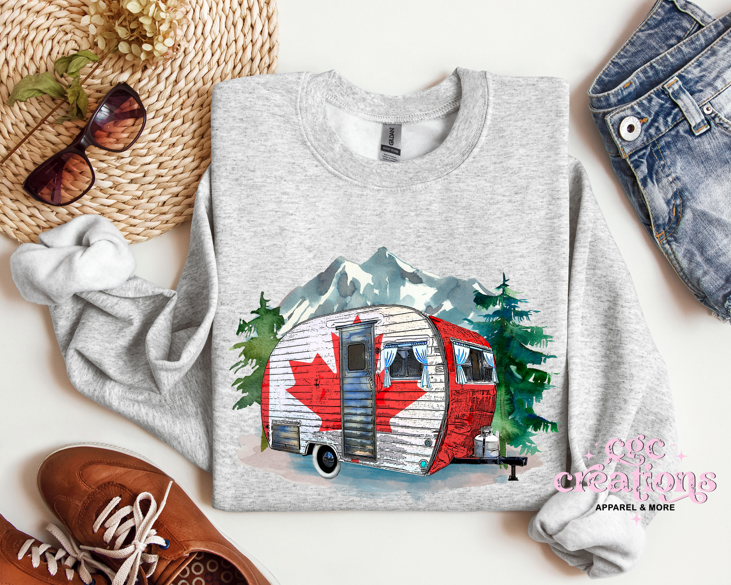 Canada Travel Trailer Crewneck Sweatshirt
