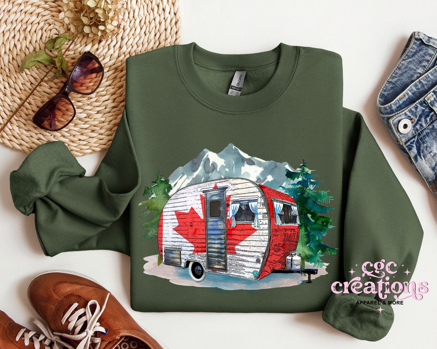 Canada Travel Trailer Crewneck Sweatshirt