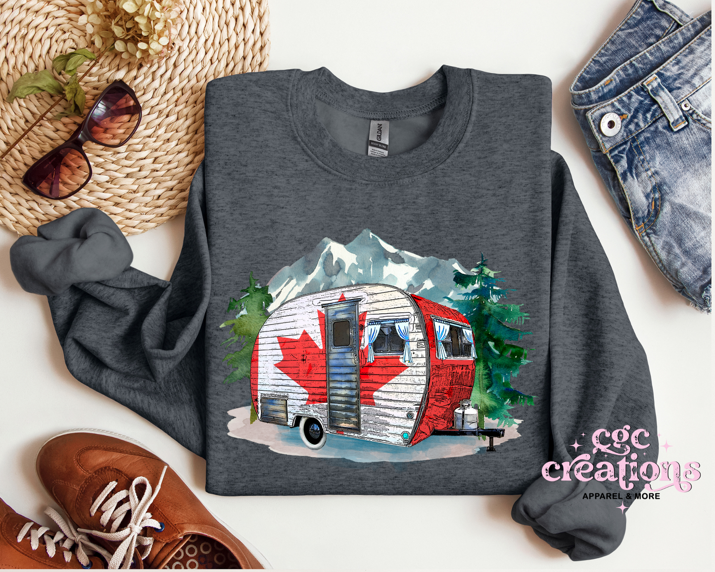 Canada Travel Trailer Crewneck Sweatshirt