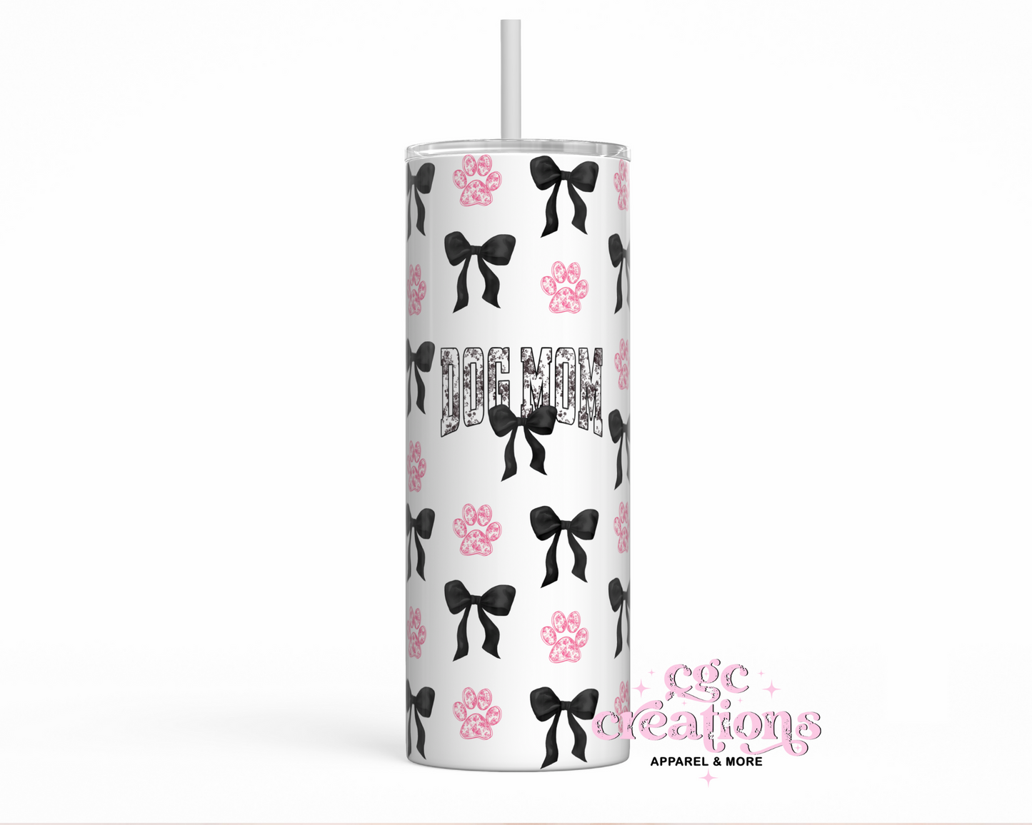 Dog Mom Floral Toile 20oz Insulated Tumbler