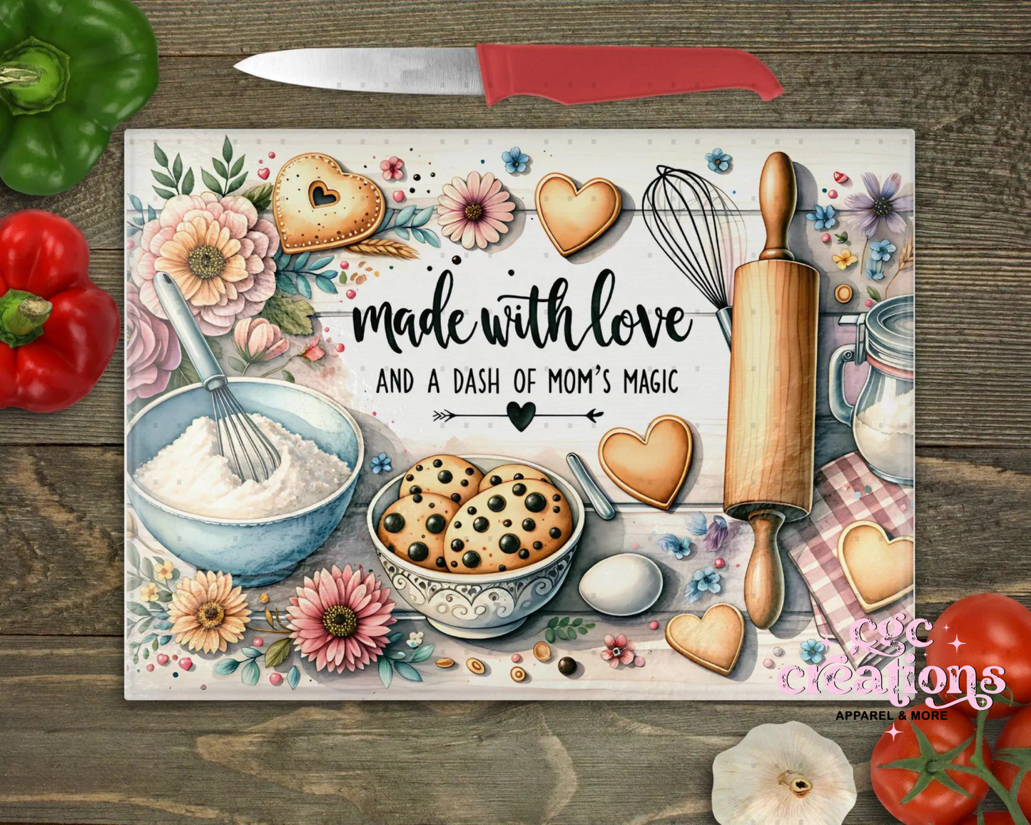 Made With Love Glass Cutting Board