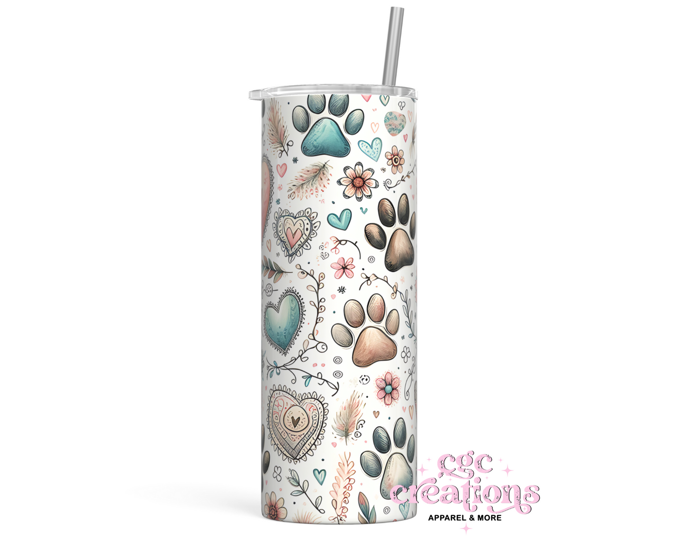 Pet Floral Boho 20oz Insulated Tumbler