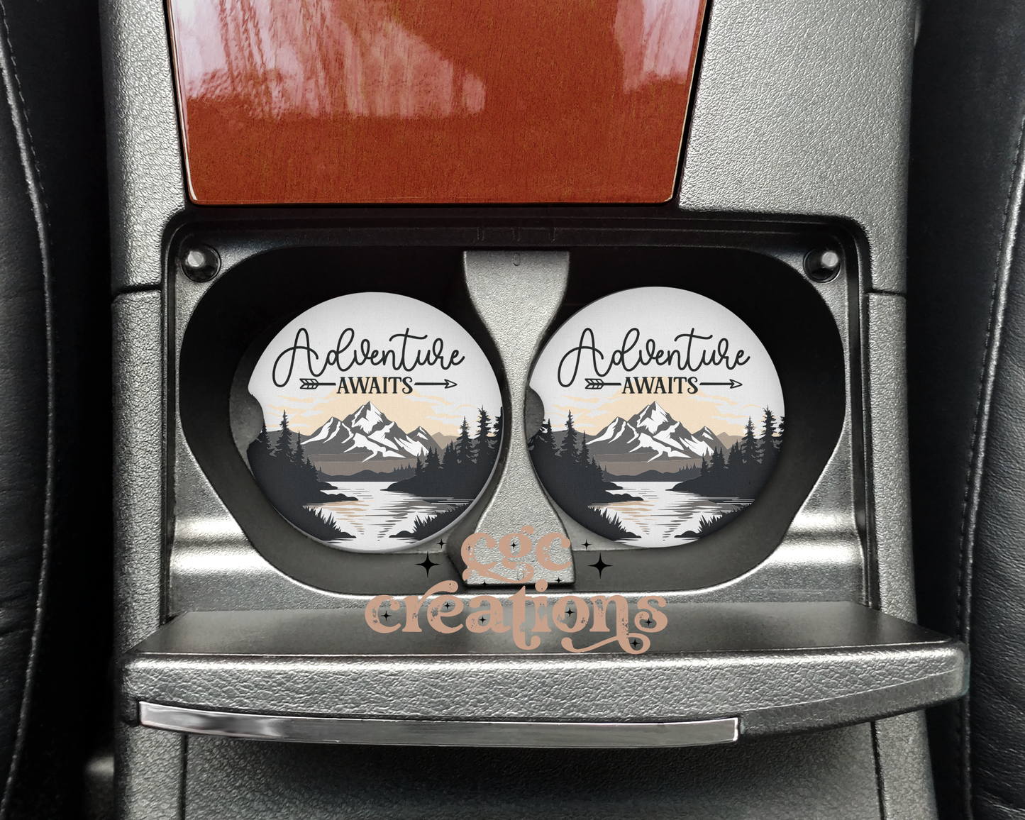 Adventure Awaits Neoprene Car Coaster