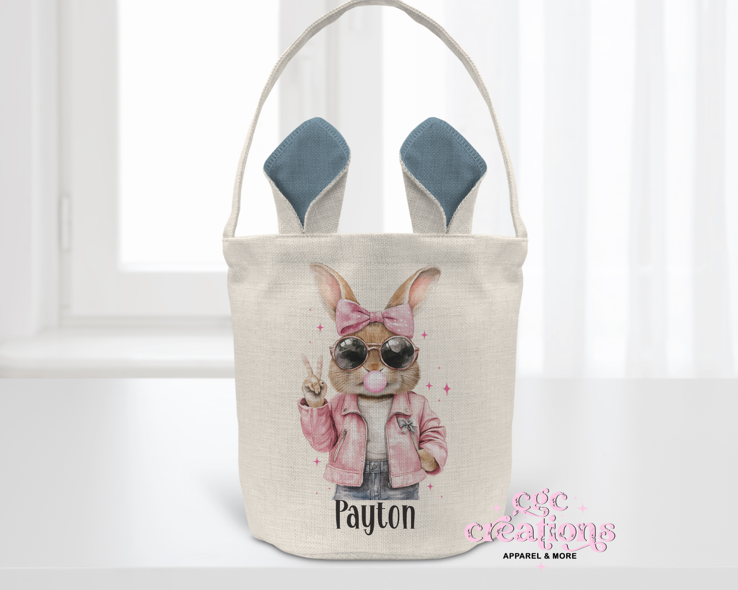 Personalized Bubble Blowing Rabbit Easter Bags