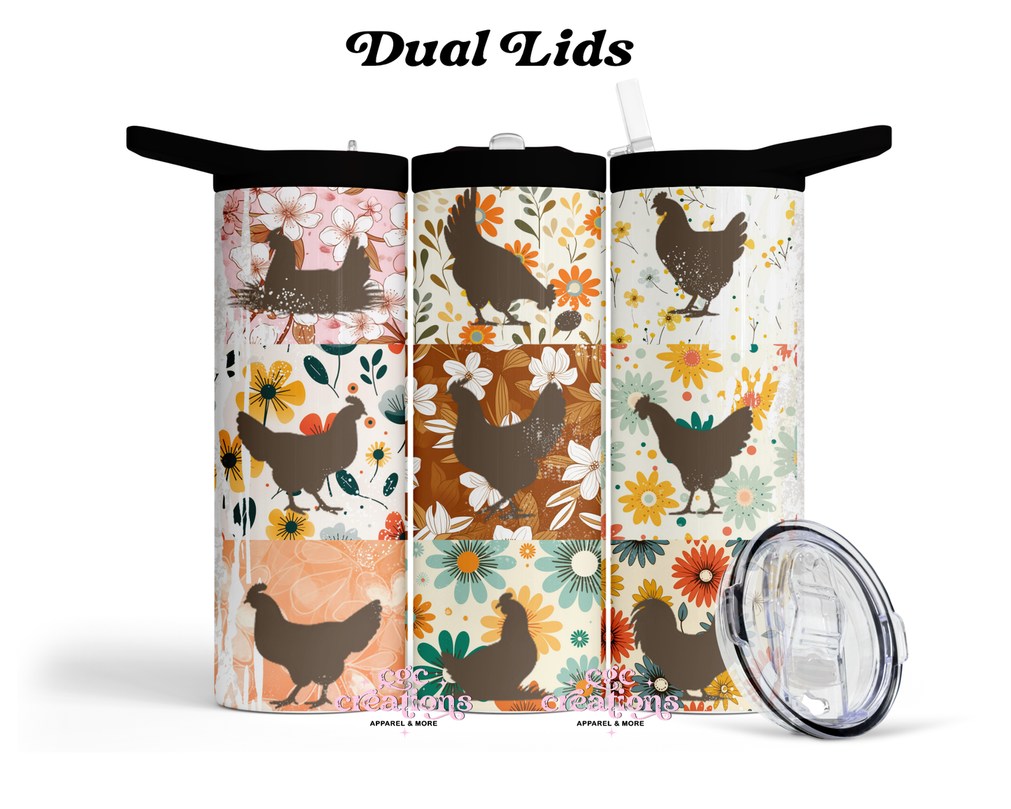 Country Quilt Chicken 20oz Insulated Tumbler