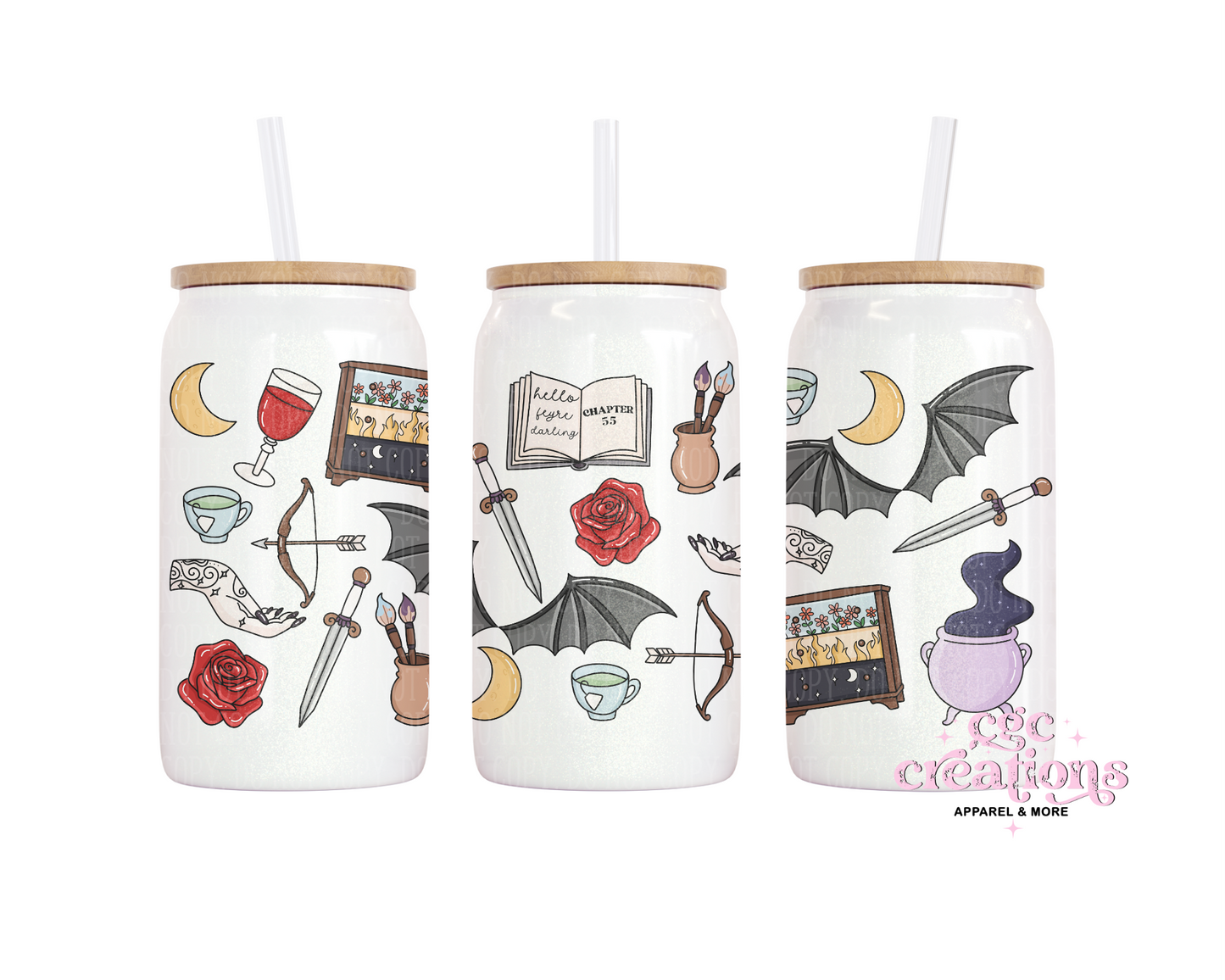 ACOTAR Glass Cup With Lid