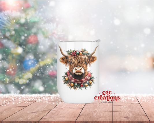 Christmas Cow Insulated Wine Tumbler