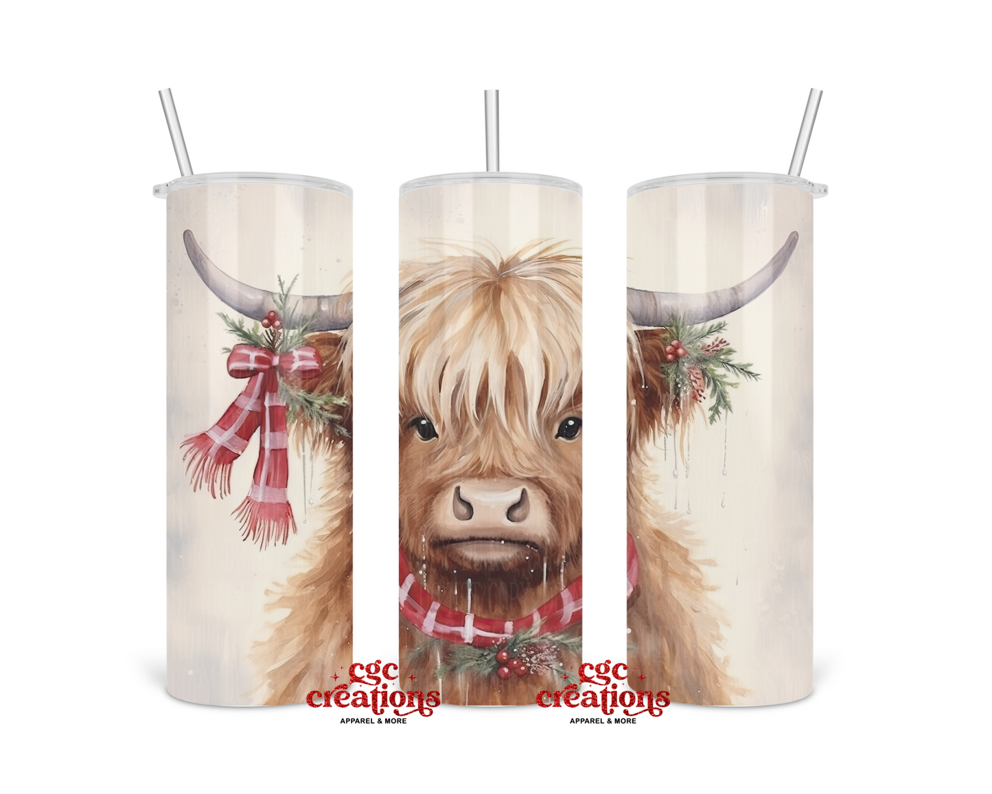 Christmas Cow 20 oz Insulated Tumbler