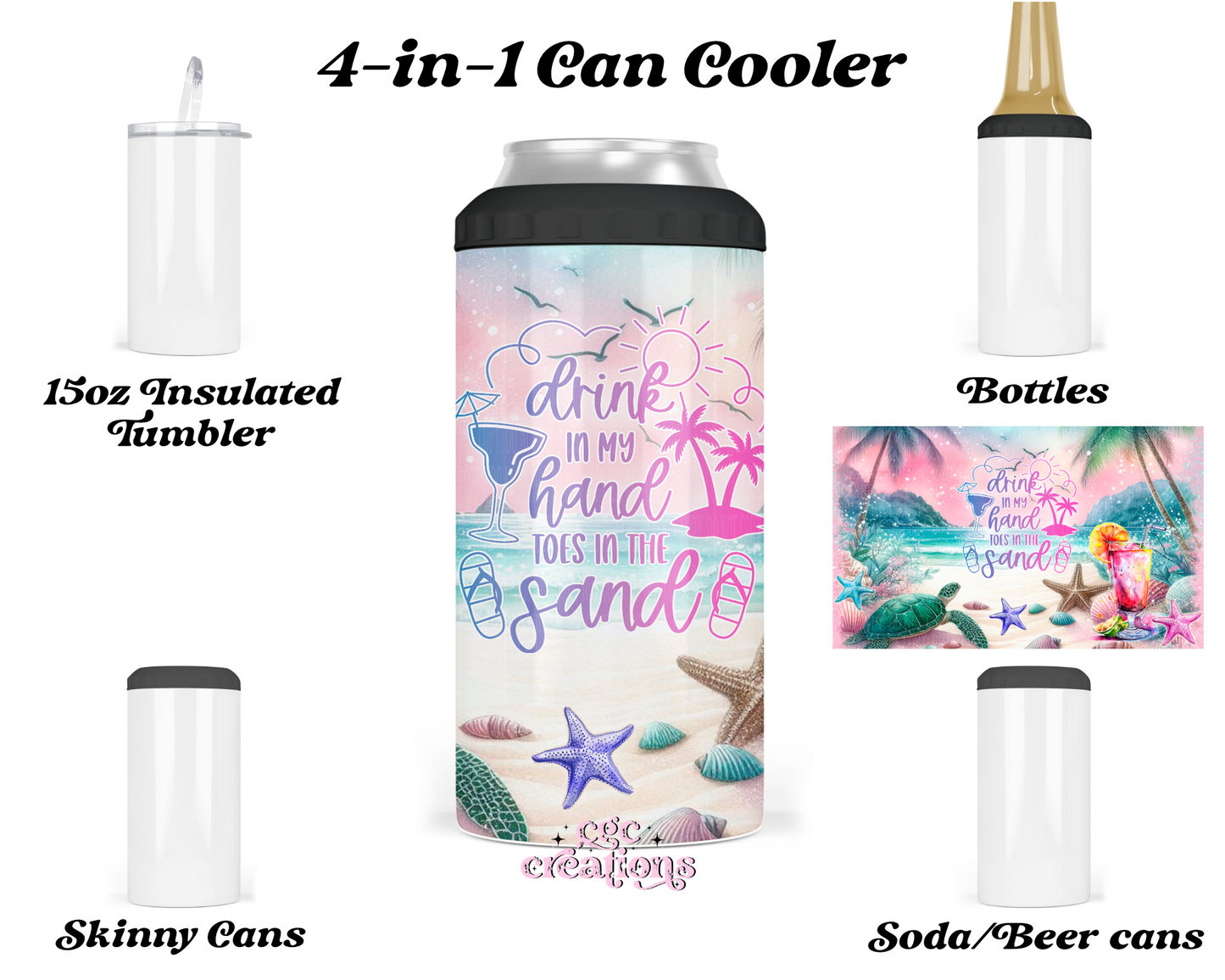 Drink In My Hand 4-in-1 can cooler