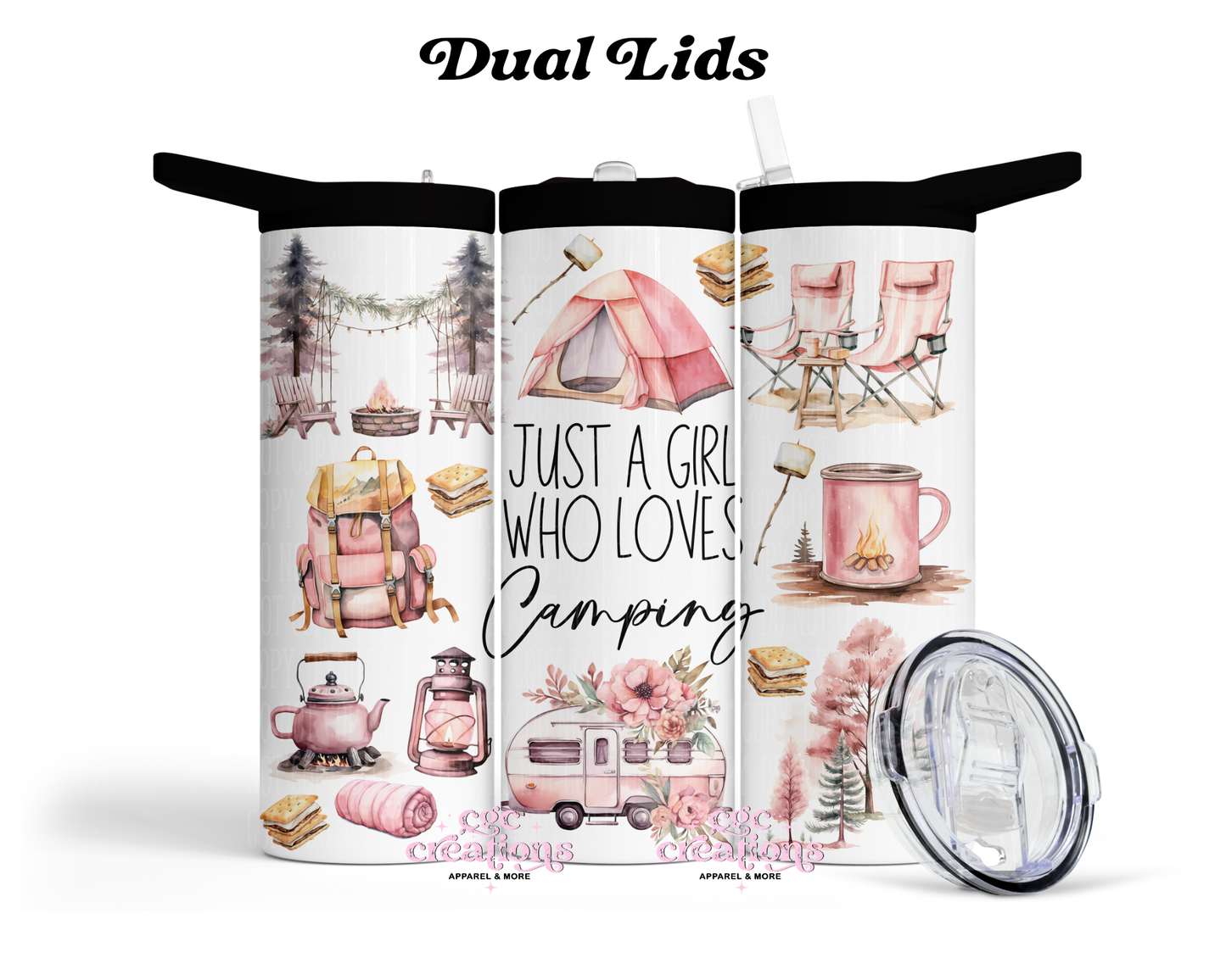 Just A Girl Who Loves Camping 20oz Insulated Tumbler