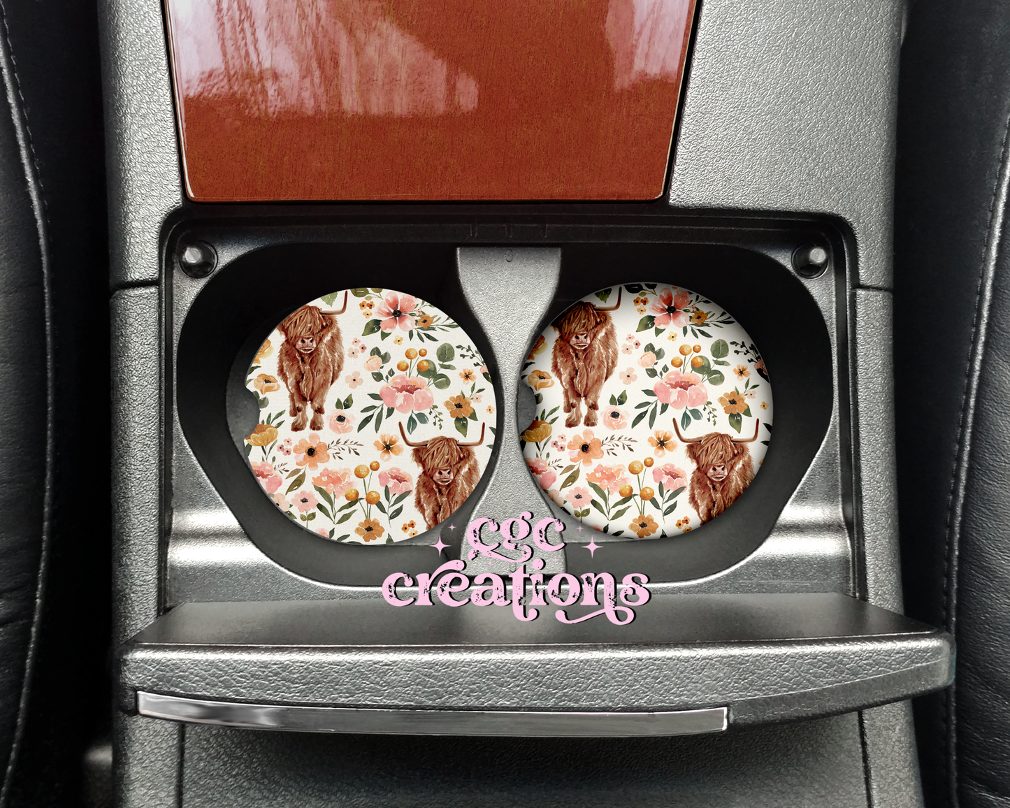 Highland Cows #2 Car Coasters