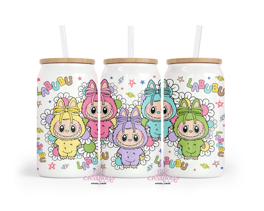 Booboo Monster 16oz Glass Cup With Lid