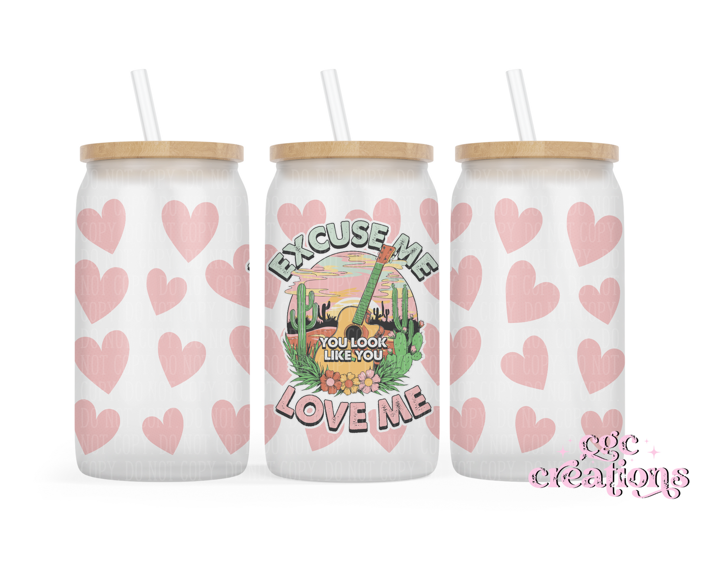 Looks Like You Love Me 16oz Glass Cup With Lid