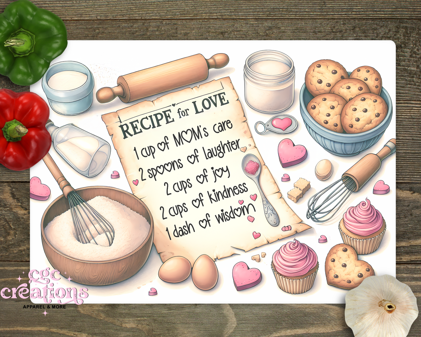 Mom Recipe #3 Glass Cutting Board