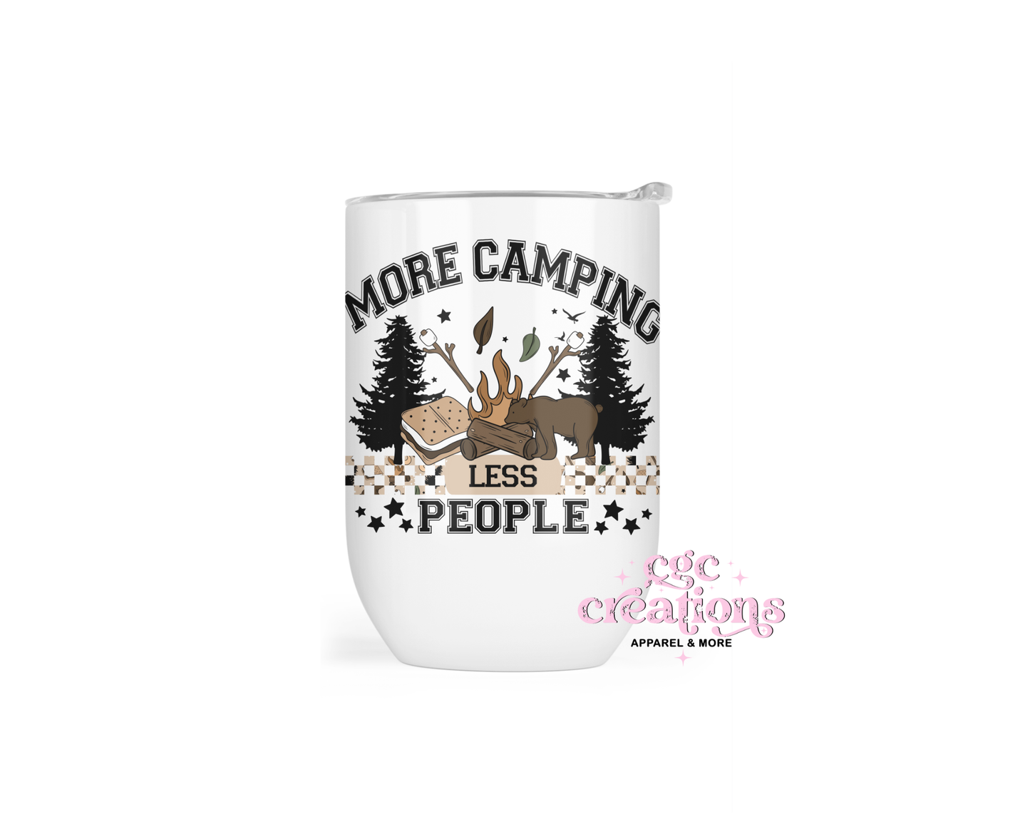 More Camping Less People Insulated Wine Tumbler