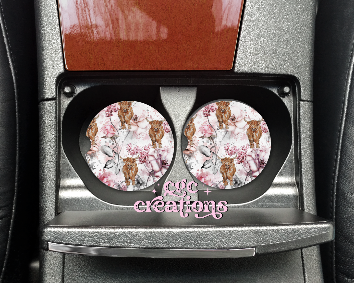 Highland Cows #3 Car Coasters