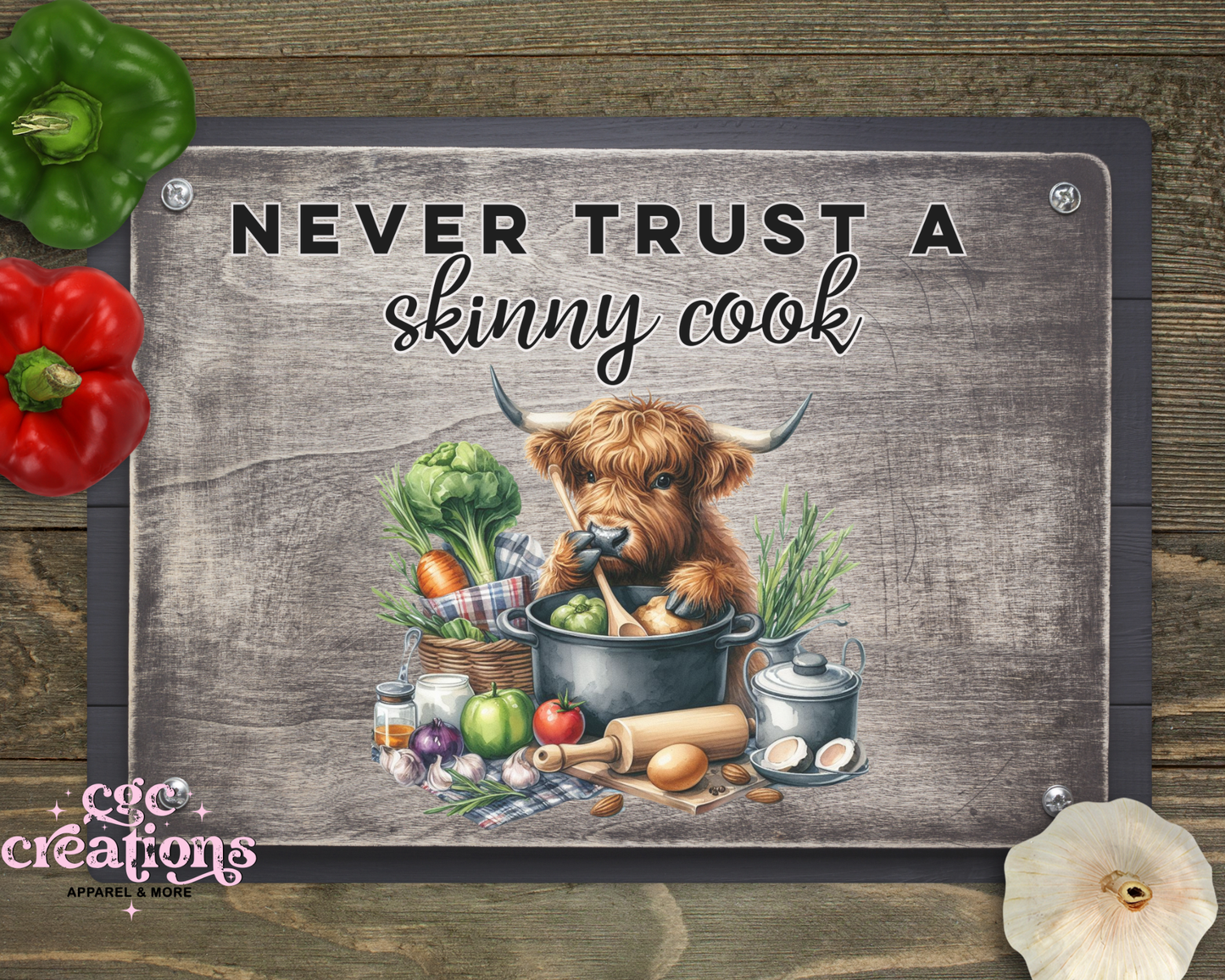 Never Trust A Skinny Cook Glass Cutting Board