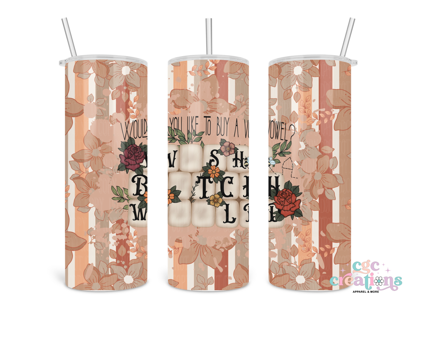 Wish A Bitch Would Vibes 20 oz Insulated tumbler
