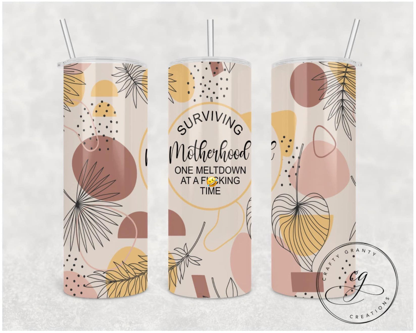 Surviving Motherhood One Meltdown At A Fucking Time 20oz Insulated Tumbler