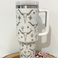 White-Western Bullhorn 40 oz Insulated Tumbler