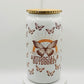 Antisocial & Outdoorsy With  Partial Rinestones On The Lid 16oz Glass Cup With Lid