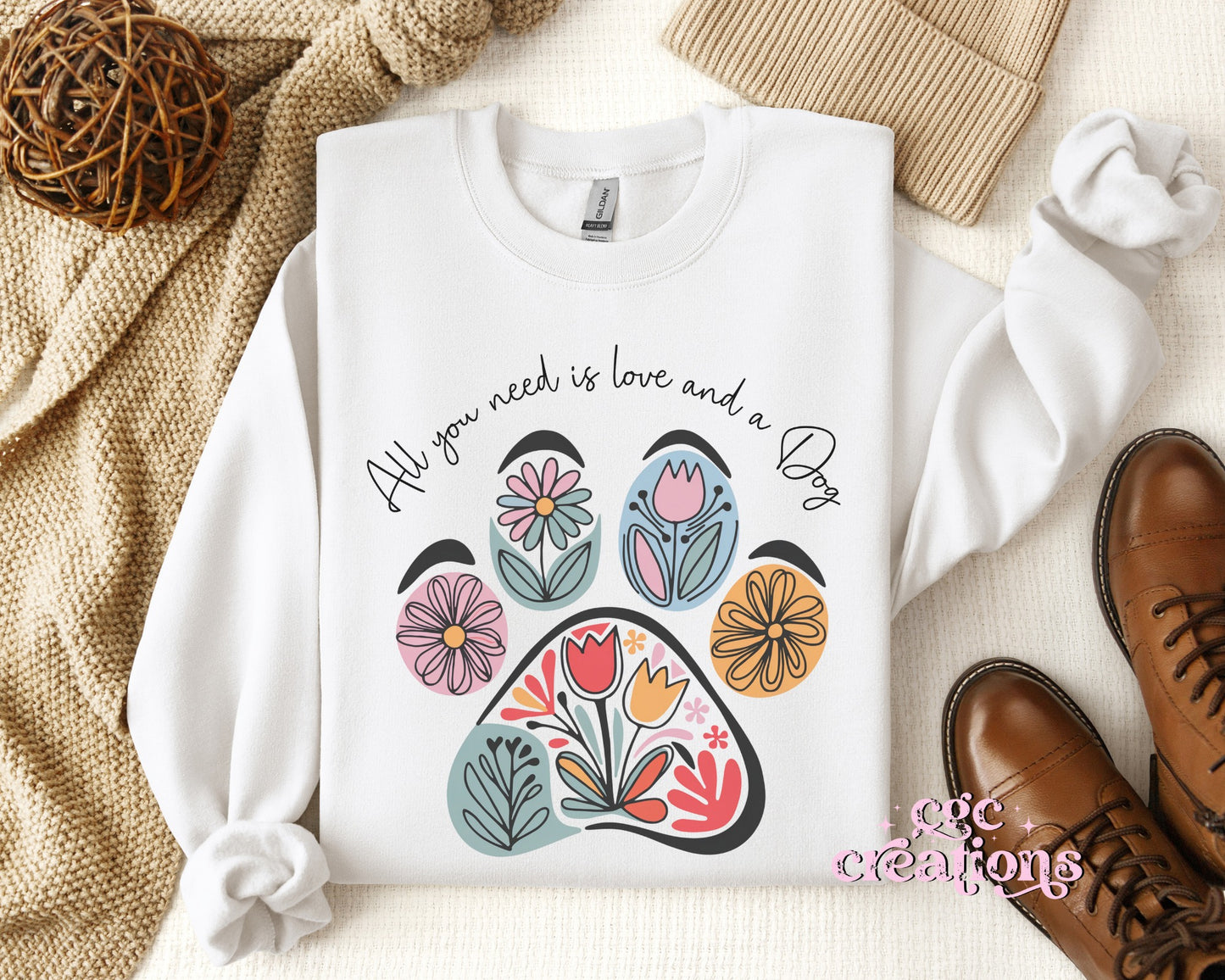 All You Need Is Love And A Dog Crewneck Sweatshirt