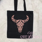 Aztec Bull Canvas Tote Bag