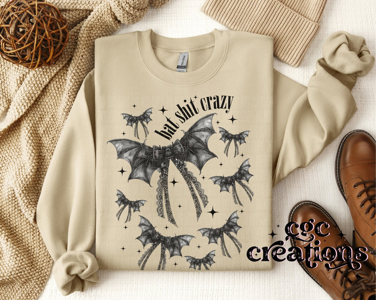 Bat Shit Crazy Apparel(t-shirt or crewneck sweatshirt or hoodie)