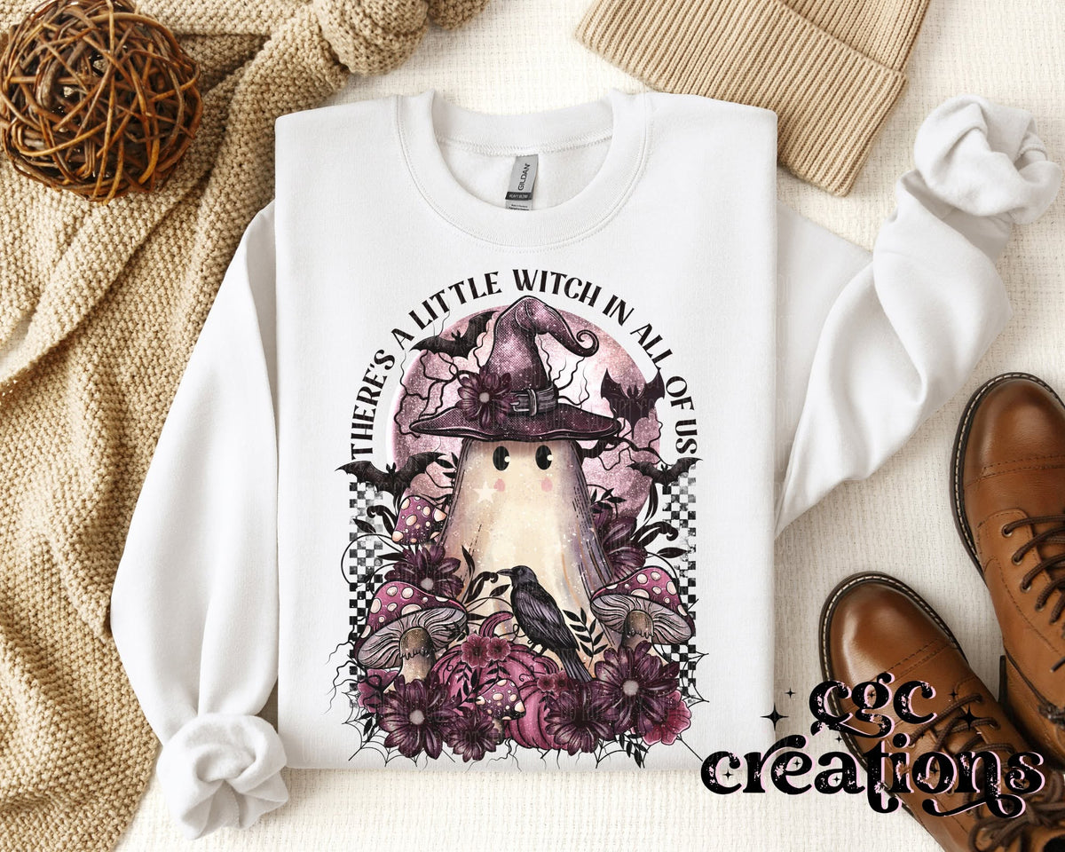There's A Little Witch In All Of Us Apparel(t-shirt or crewneck sweatshirt or hoodie)