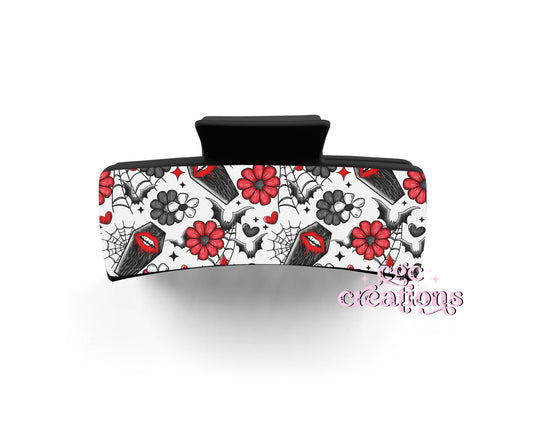 Coffins And Lipstick Claw Hair Clip
