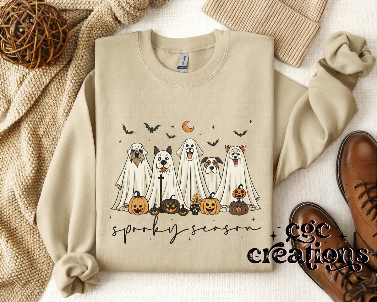 Spooky Season Dogs Apparel(t-shirt or crewneck sweatshirt or hoodie)