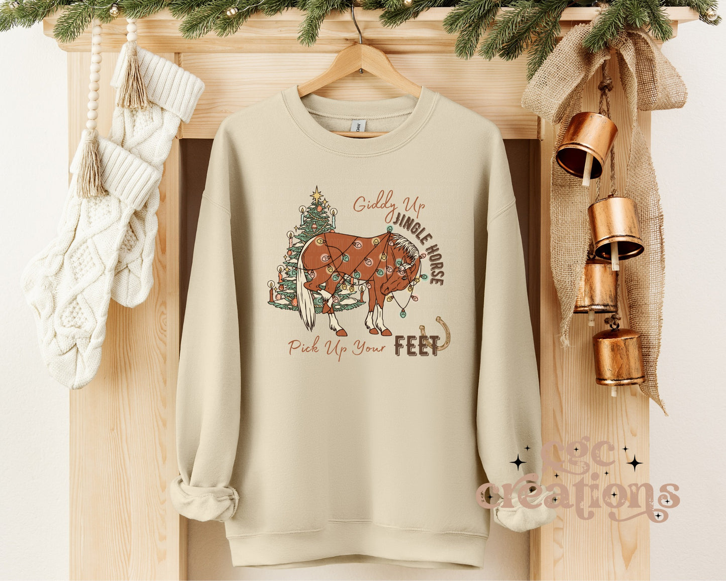 Giddy Up Kick Up Your Feet Christmas Crewneck Sweatshirt