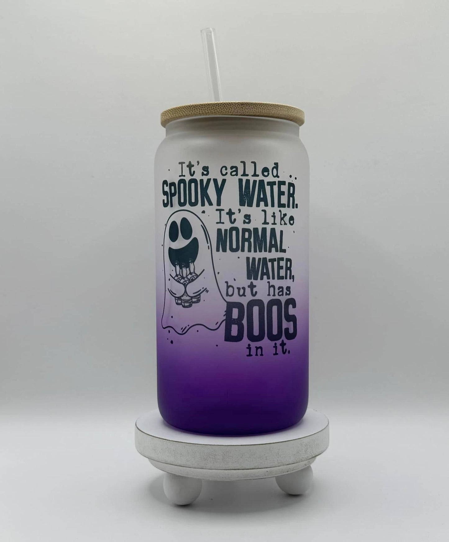 It's Called Spooky Water 16oz Glass Cup With Lid