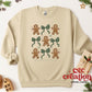 Gingerbread Coquette Grid Christmas Crewneck