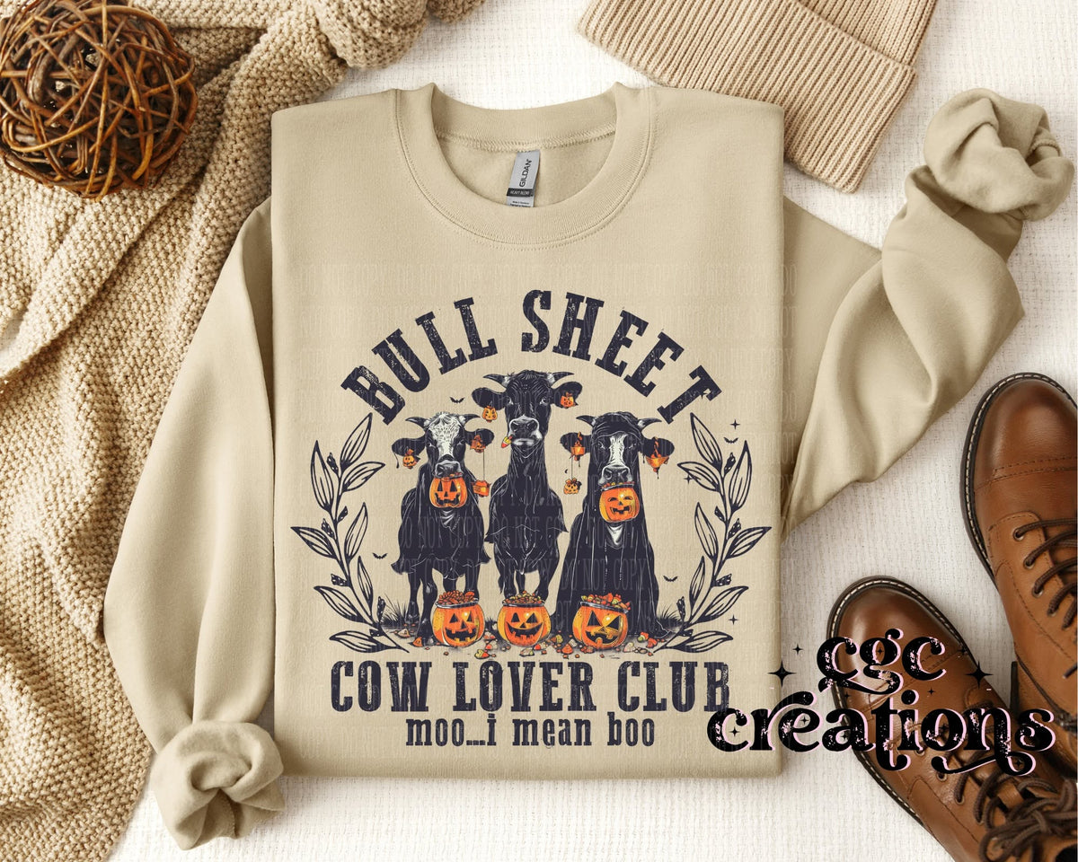 Bull Sheet Cow Lovers Club Apparel(t-shirt or crewneck sweatshirt or hoodie)
