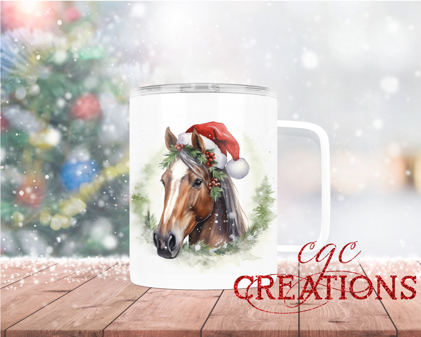 Christmas Horse Insulated Coffee Tumbler