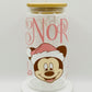 North Pole 16oz Glass Cup With Lid