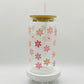 Daisies 16oz Glass Cup With Lid